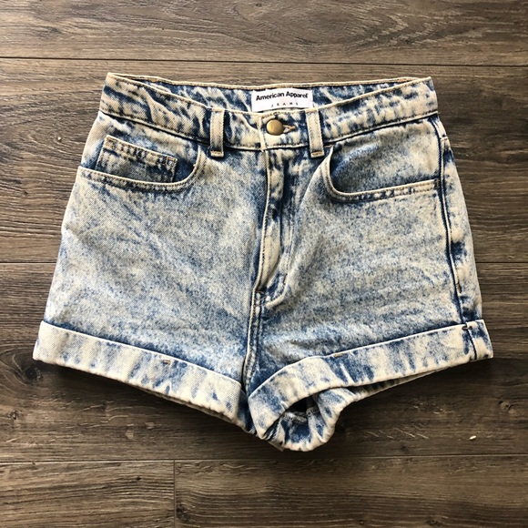American Apparel Pants - AMERICAN APPAREL Acid Washed Jean Shorts